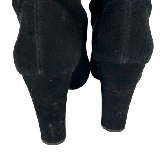Stuart Weitzman Highland Black Suede Over the Knee Heeled Boots - Picture 6 of 12